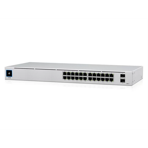 UBiQUiTi Switch 24x1000Mbps (16xPOE + ), 2x1000Mbps SFP, Menedzselhető, Rackes - USW-24-POE