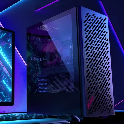 ADATA XPG Ház Midi ATX Valor AIR, 4x120mm ventilátor, Tápegység nélkül, üvegfalú, fekete ADATA