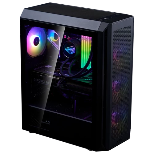 ADATA XPG Ház Midi ATX Valor AIR PLUS, 4x120mm RGB ventilátor, Tápegység nélkül, üvegfalú, fekete ADATA