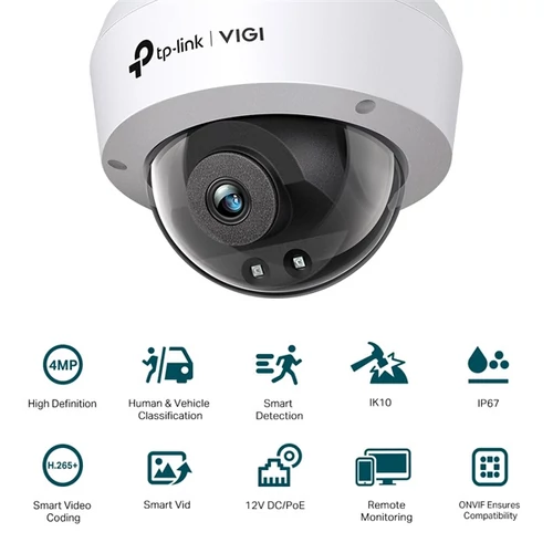 TP-LINK IP Kamera kültéri / beltéri éjjellátó 3 Megapixel, 2.8mm Objektív, VIGI C240I(2.8mm) TP-Link