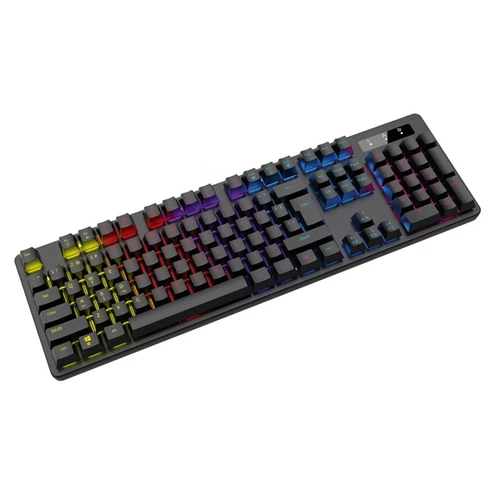 OMEGA gamer billentyűzet, VARR VMK89B, mechanikus, multimédiás, 9 féle üzemmód, RGB, XINDA BLUE, fekete