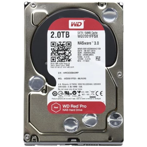 Western Digital HDD 3,5" Red Pro 2TB HDD, SATA3, 7200rpm, 128MB