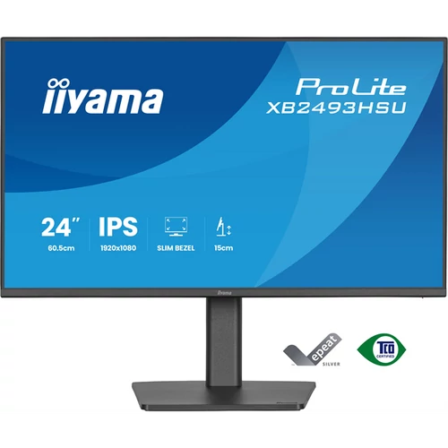 IIYAMA ProLite monitor, IPS, 23.8",1920x1080, 16:9, 350 cd / m˛, 1ms, 1500:1, HDMI / DisplayPort / USB Iiyama