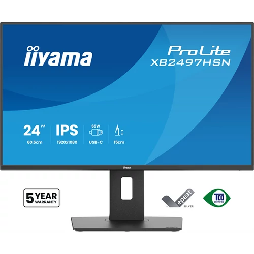 IIYAMA ProLite monitor, IPS, 23.8", 1920x1080, 16:9, 350 cd / m˛, 1ms, 1500:1, HDMI / DisplayPort / USB / RJ45 Iiyama