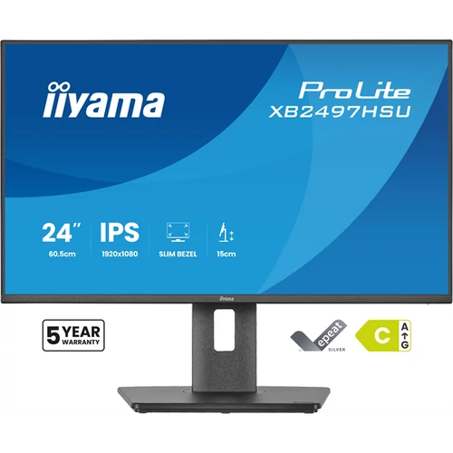 IIYAMA ProLite monitor, IPS, 27", 1920x1080, 16:9, 350 cd / m˛, 4ms, 1500:1, HDMI / DisplayPort / USB Iiyama