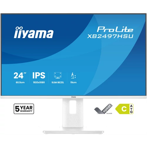 iiyama Prolite IPS monitor, 23,8", 1920 x 1080, 16:9, 350cd, 4ms, 1500:1 HDMI / DP / USBx4, XB2497HSU-W1 Iiyama