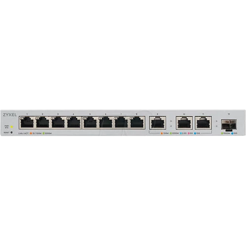 ZYXEL Switch 11x1000Mbps (3x10G) + 1xGigabit SFP + , Fémházas Webmenedzselhető, XGS1250-12-ZZ0101F