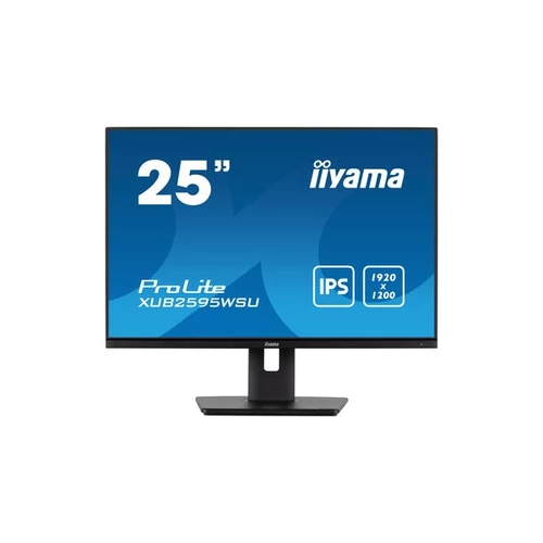 iiyama Prolite IPS monitor, 25", 1920 x 1200, 16:10, 300cd, 4ms, 1000:1, VGA / HDMI / DP / USBx2, XUB2595WSU-B5 Iiyama