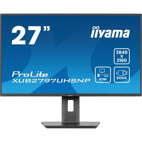 IIYAMA ProLite monitor, IPS, 27", 3840x2160, 16:9, 350 cd / m˛, 4ms, 1300:1, HDMI / DisplayPort / USB-C / RJ45 / 4xUSB Iiyama