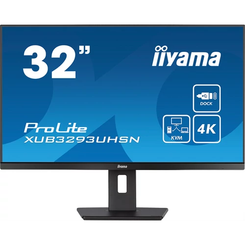IIYAMA ProLite monitor, IPS, 31.5", 3840x2160, 16:9, 350 cd / m˛, 4ms, 1000:1, HDMI / DisplayPort / 2xUSB / RJ45 Iiyama