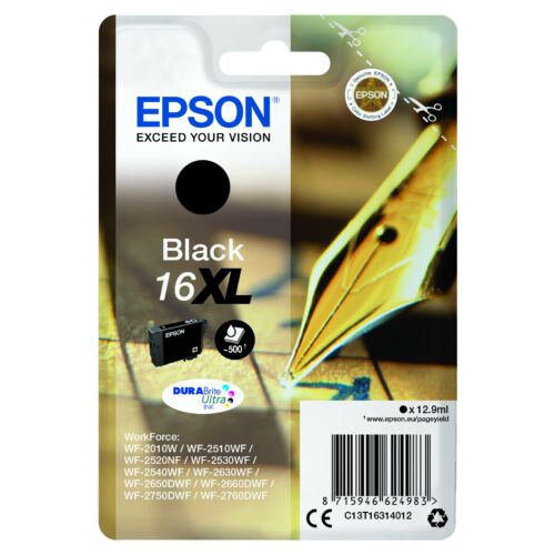 Epson T1631 Patron Black 12,9ml 16XL (Eredeti)