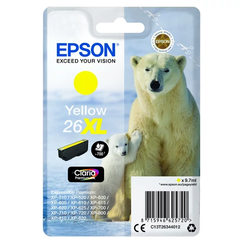 Epson T2634 Patron Yellow 9,7ml 26XL (Eredeti)