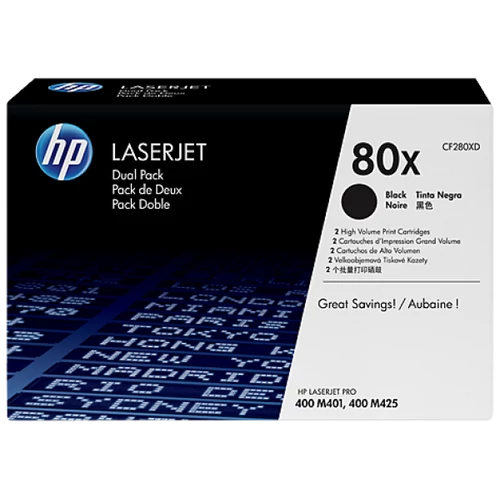 HP CF280XD Toner Black 2x6,9K No.80X (Eredeti)