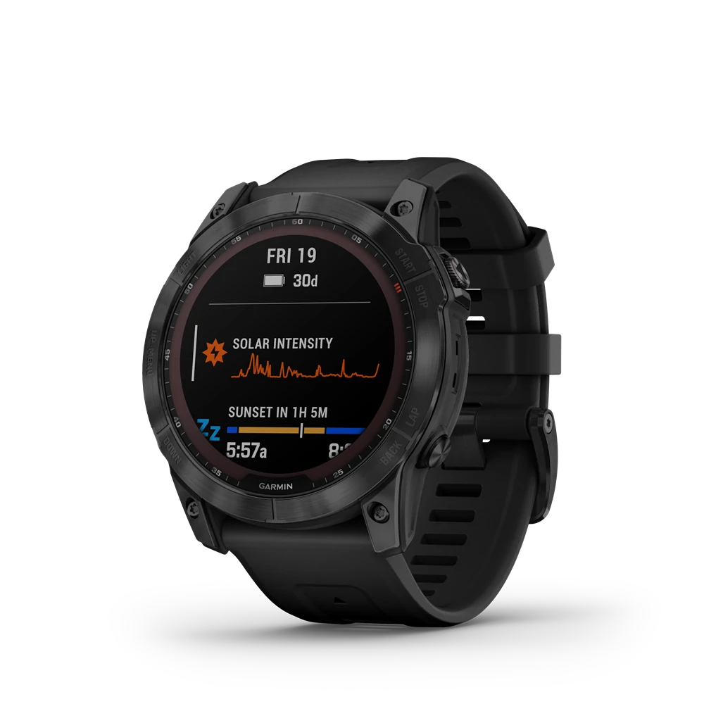 Garmin fenix 7x saphire fekete ti fekete szilikon szíjjal