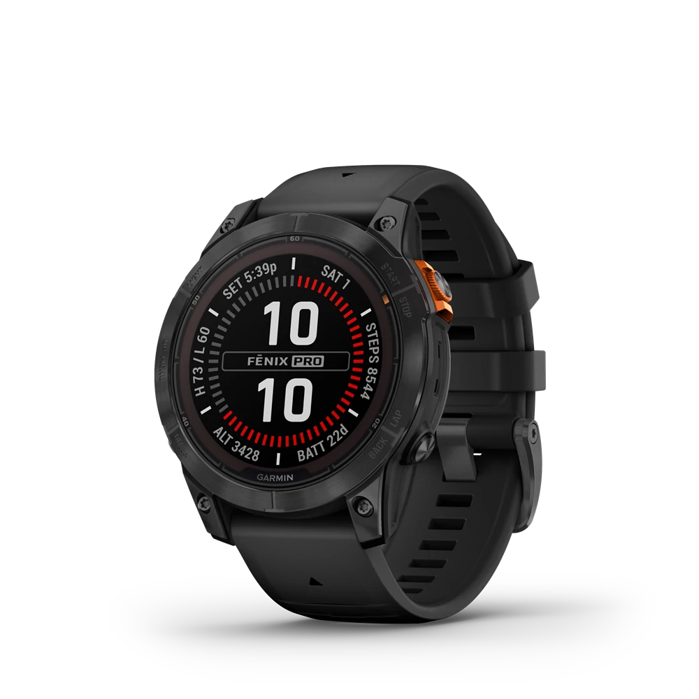 Garmin fenix 7 pro solar gray w / black silicone band