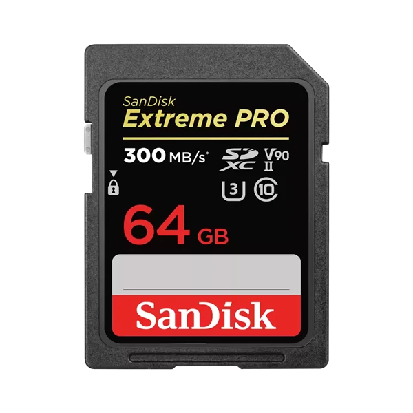 SANDISK 121505, SDXC EXTREME PRO KÁRTYA 64GB, 300MB / s, UHS-II, CL10 10, U3, V90