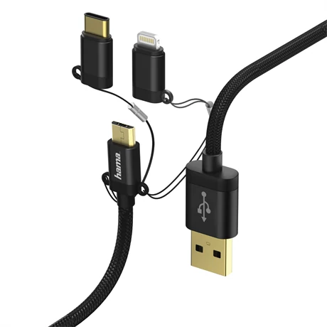 HAMA adatkábel 3in1 micro usb / type-c / lightning 1m