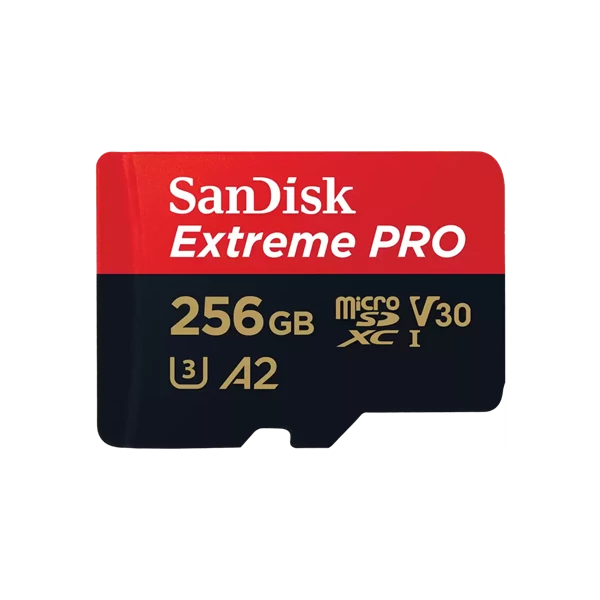 SANDISK 214505, MICROSD EXTREME PRO KÁRTYA 256GB, 200 / 140 MB / s, A2 C10 V30 UHS-I U3