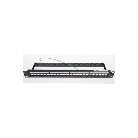 Moduláris patchpanel - 24 portos standard, SL betéthez, 1U, fekete