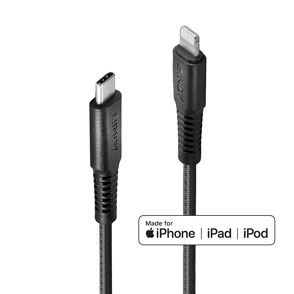 LINDY 0.5m Reinforced USB Type C to Lightning Cable