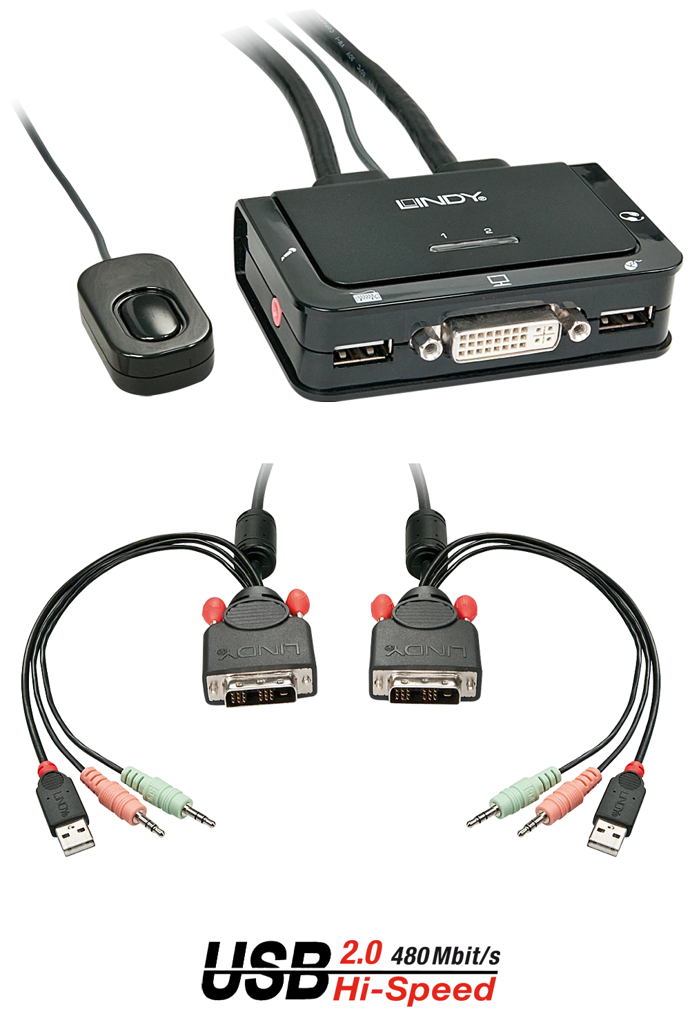 LINDY  Port DVI-D Single Link Cable KVM Switch