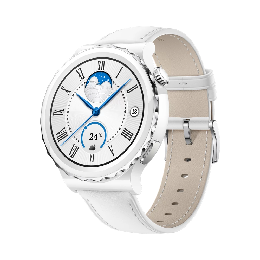 Huawei Watch GT 3 Pro, White Leather Strap 43mm