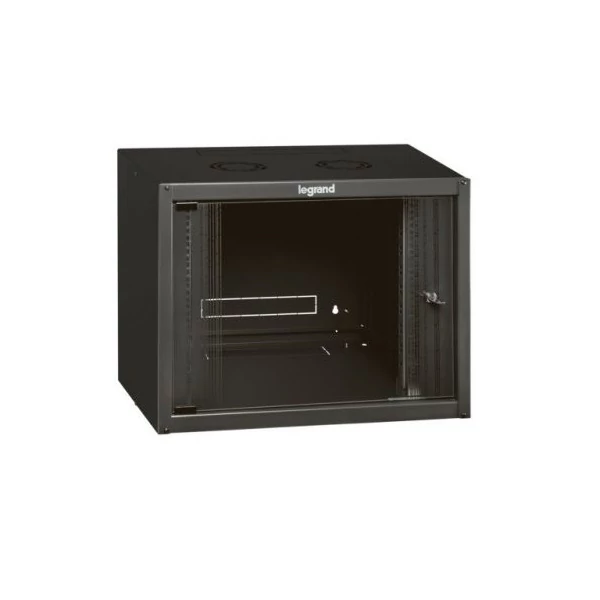 LEGRAND fali rack szekrény 19` 9U MAG: 494 SZÉL: 600 MÉLY: 450 antracit egyrészes üvegajtós készre szerelt MAX: 27 kg L Legrand