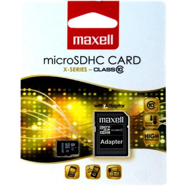 MAXELL Memóriakártya MicroSDHC 8GB X-Series + Adapter Class10