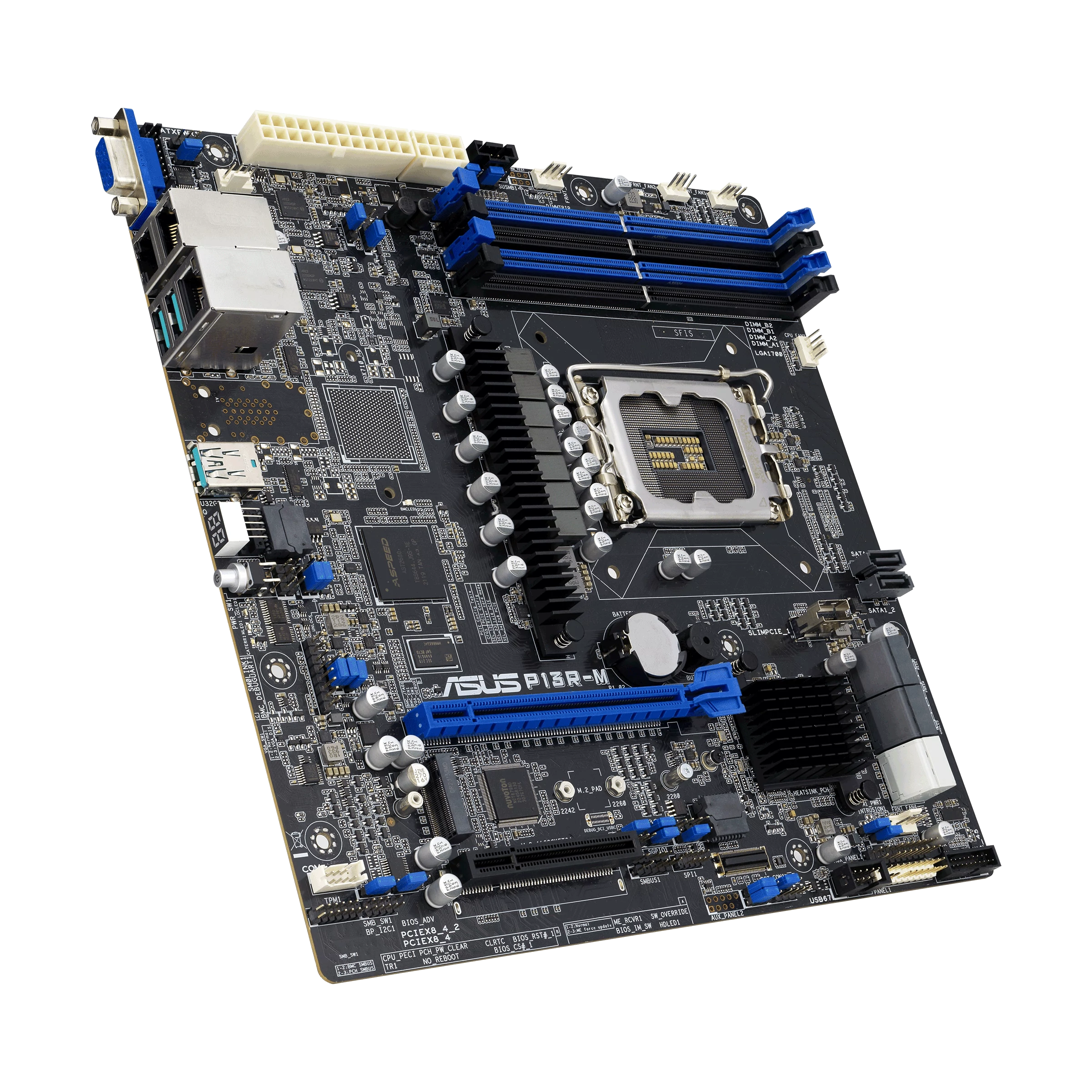 ASUS szerver MB P13R-M LGA1700 Xeon E-24xx,4UDIMM DDR5,8xSATA,iKVM, mATX