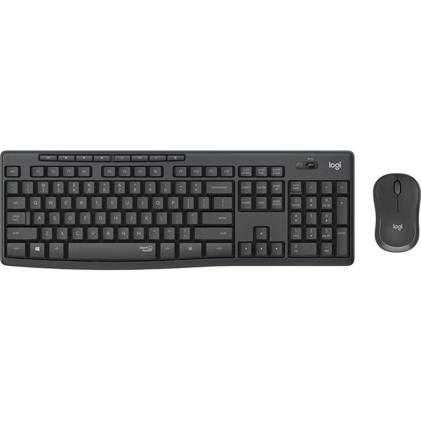 LOGITECH Billentyűzet + egér - MK295 Silent Vezeték Nélküli Combo Grafitszürke, US