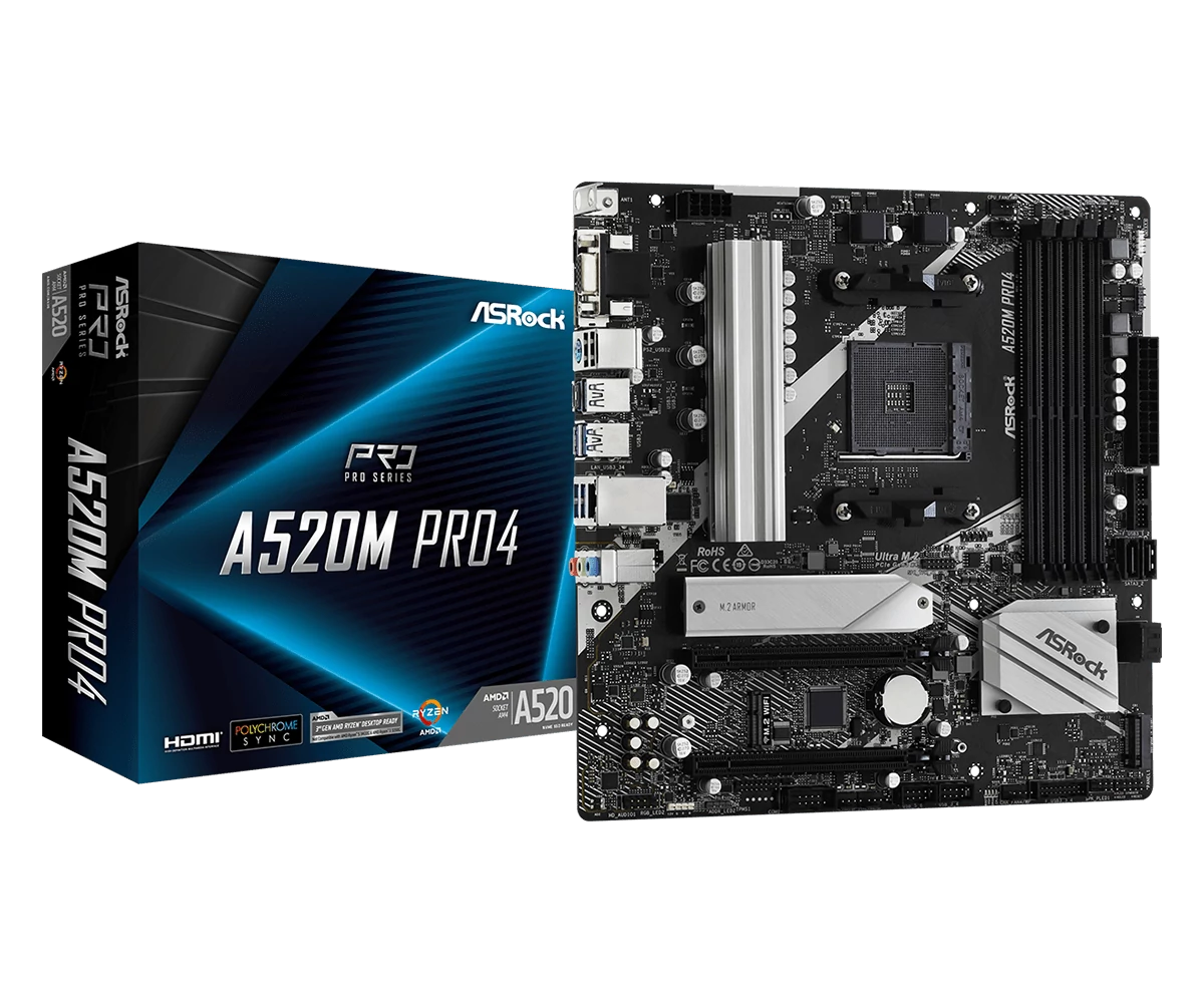 ASRock sAM4 A520M PRO4 alaplap