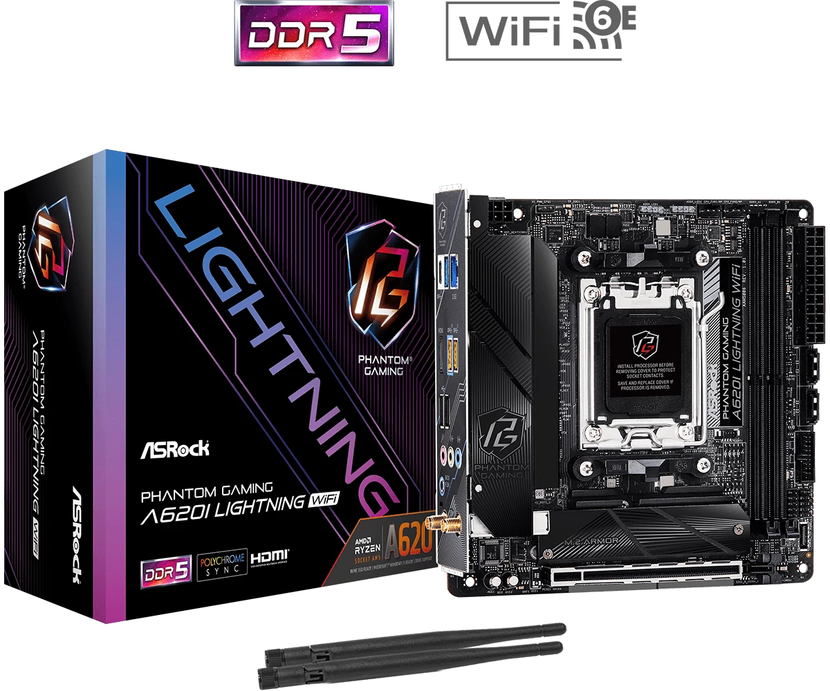 ASRock sAM5 A620I LIGHTNING WIFI alaplap