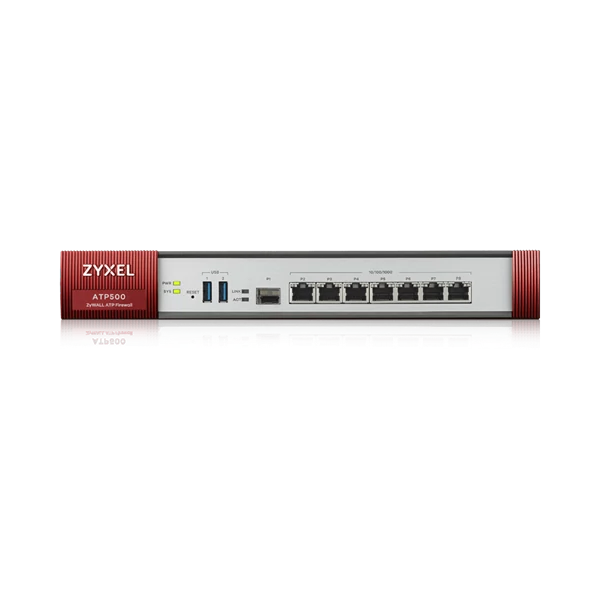 ZYXEL Tűzfal 7xLAN / DMZ(1000Mbps) + 1SFP + 1xUSB, Rackes + 1év UTM Bundle, ATP500-EU0102F