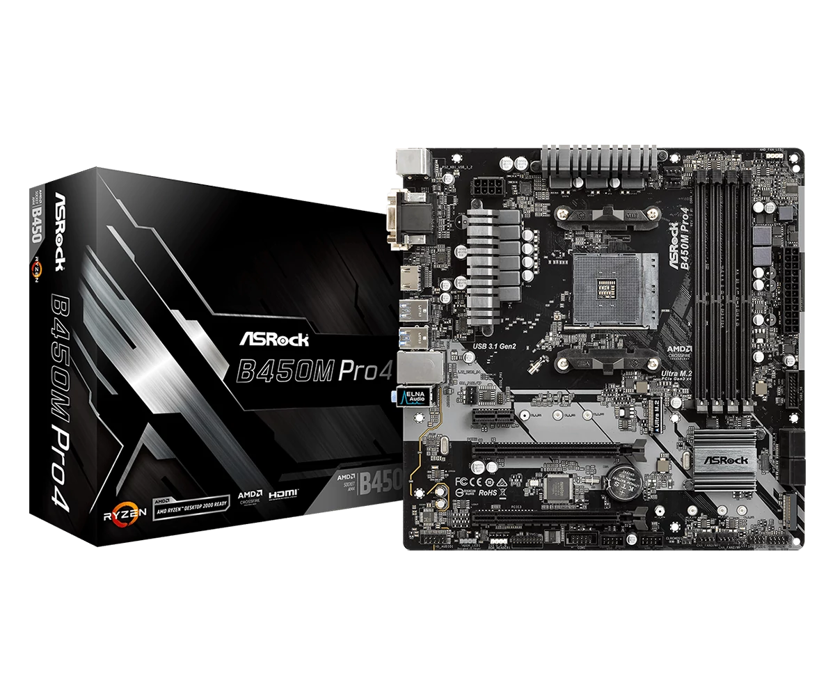 ASRock sAM4 B450M PRO4 R2.0 alaplap