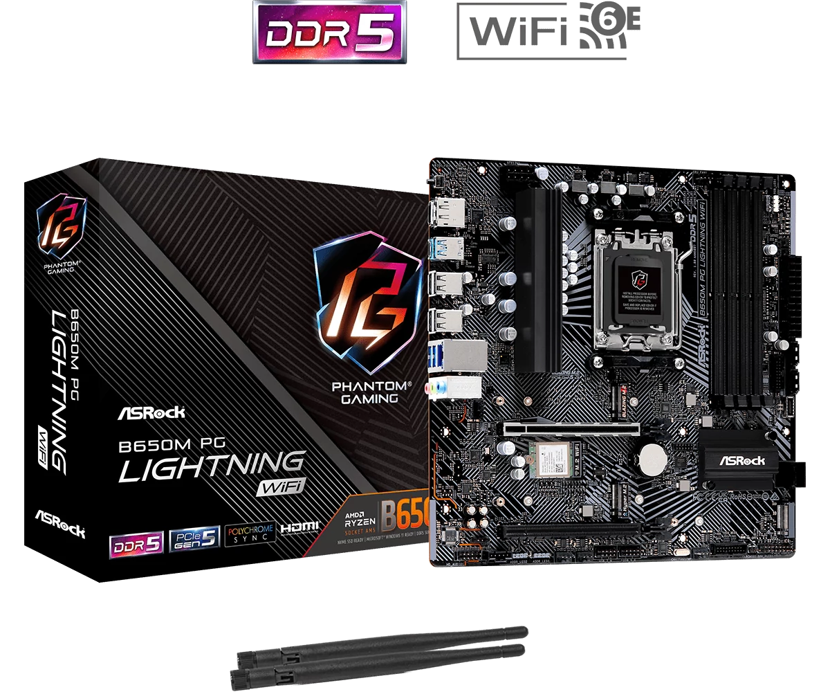 ASRock sAM5 B650M PG LIGHTNING WIFI alaplap