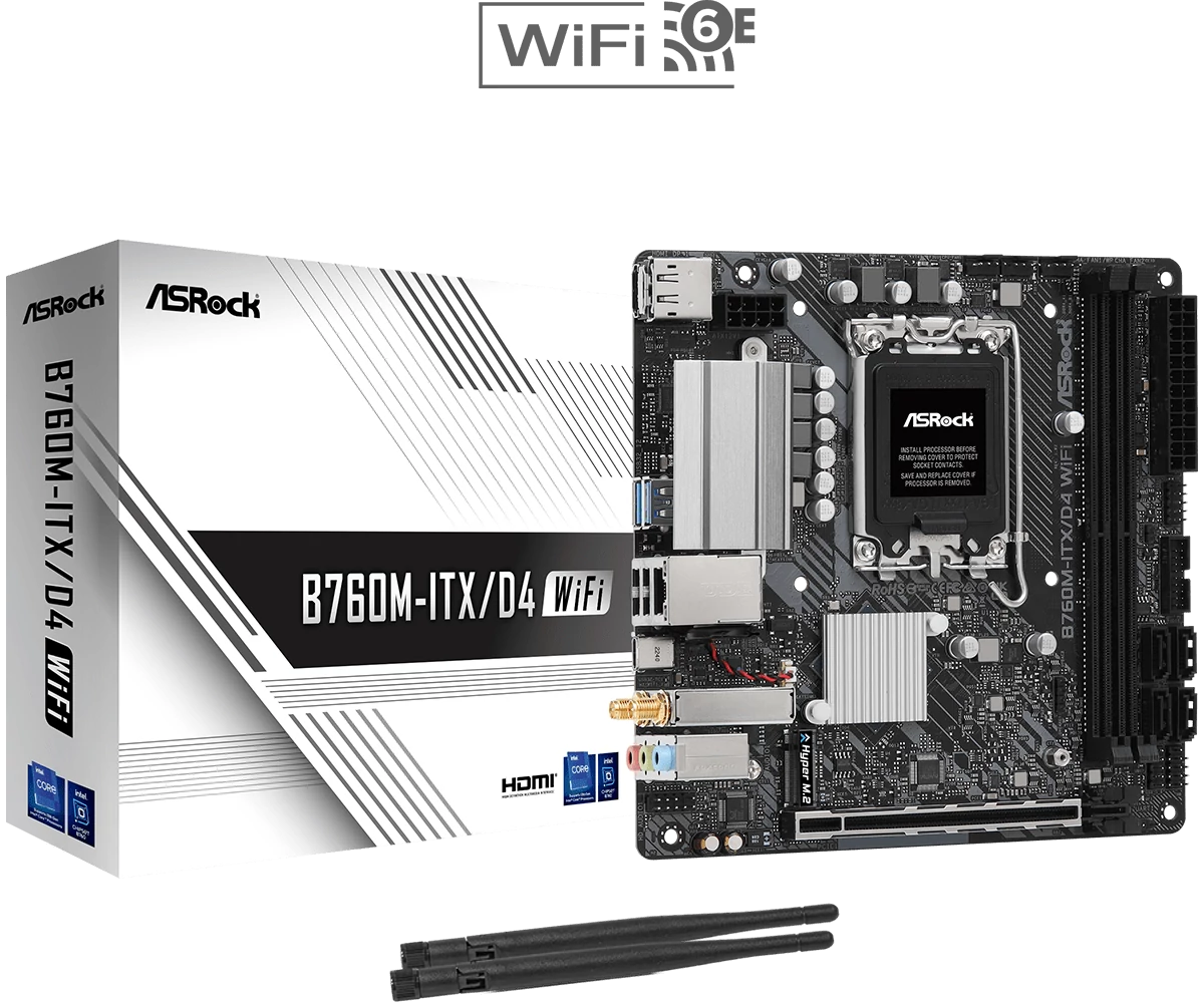 ASRock LGA1700 B760M-ITX/D4 WIFI alaplap