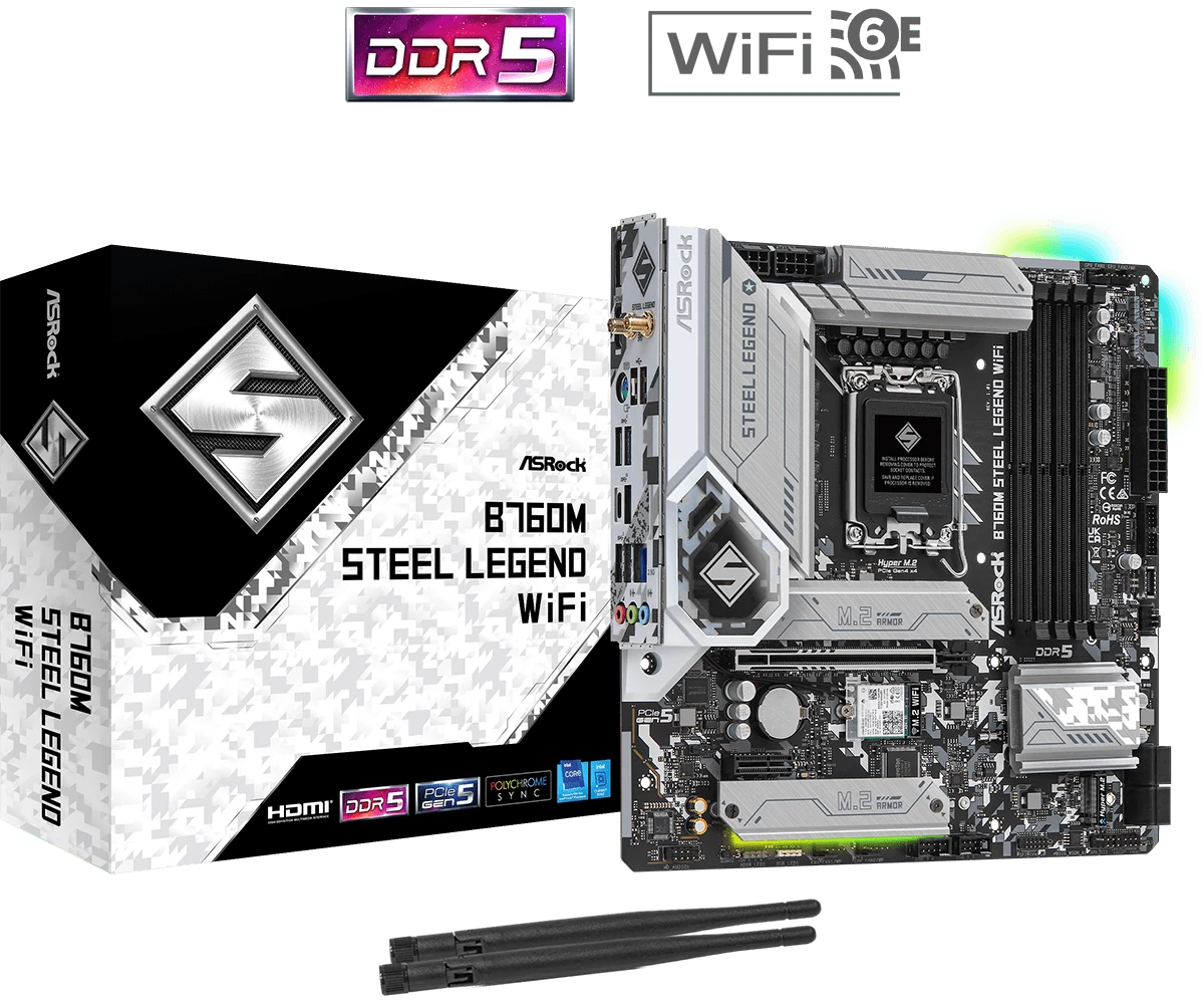 ASRock LGA1700 B760M STEEL LEGEND WIFI alaplap