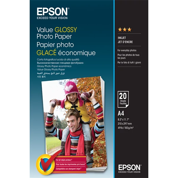 EPSON Fotópapír Value Glossy A4, 183 g / m2, 20 sheets