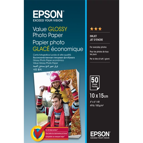 EPSON Fotópapír Value Glossy 10x15, 183 g / m2, 50 sheets