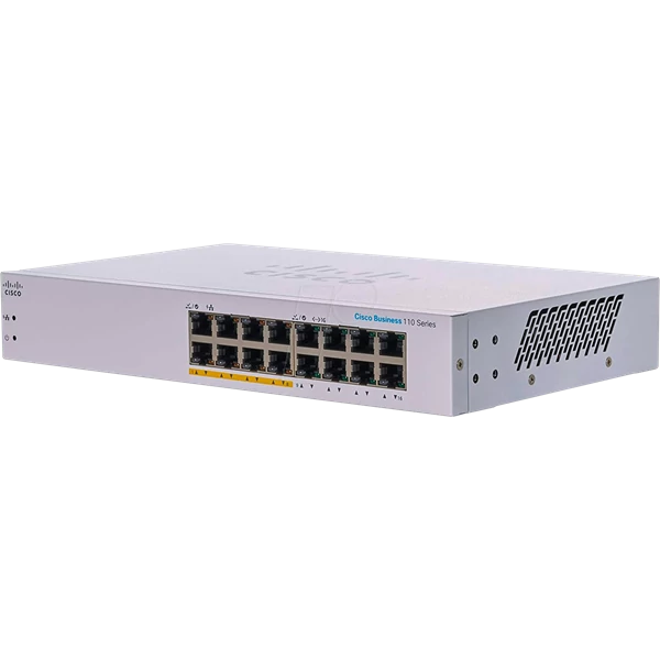 CISCO Switch 16x1000Mbps (8xPOE), Fémházas, Rackes - CBS110-16PP-EU