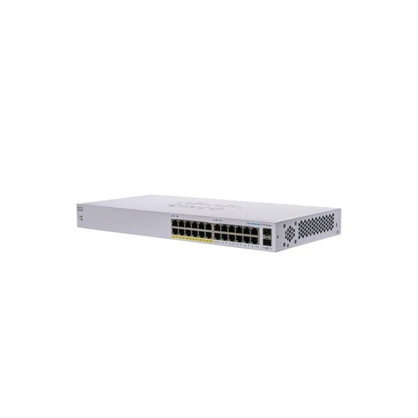 CISCO Switch 24x1000Mbps (12xPOE) + 2x1000Mbps SFP, Fémházas, Rackes - CBS110-24PP-EU