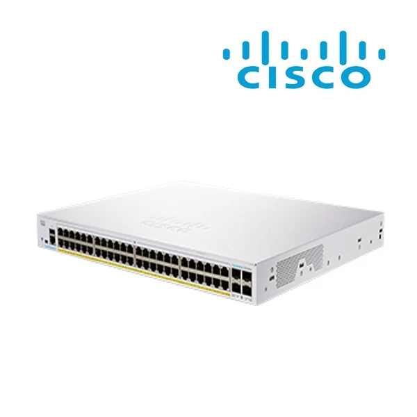 CISCO Switch 48x1000Mbps + 4x1000Mbps SFP, Menedzselhető, Fémházas, Rackes - CBS250-48T-4G-EU