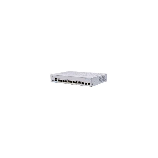 CISCO Switch 8x1000Mbps + 2x1000Mbps SFP, Menedzselhető, Fémházas, Rackes - CBS250-8T-E-2G-EU