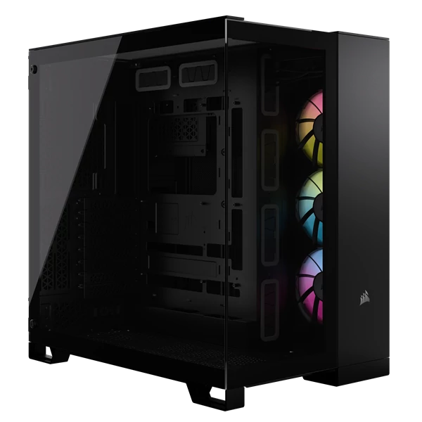 CORSAIR Ház iCUE LINK 6500X RGB, 3x iCUE LINK RX120 RGB Ventilátor, Tápegység nélkül, Edzett Üveg, fekete Corsair