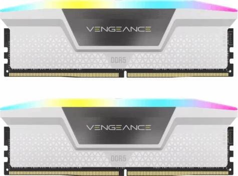 CORSAIR DDR5 6400MHz 32GB (2x16GB) XMP VENGEANCE RGB RAM, fehér