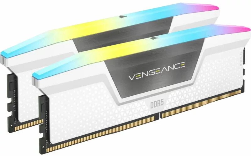 CORSAIR DDR5 5200MHz 64GB (2x32GB) XMP VENGEANCE RGB RAM, fehér