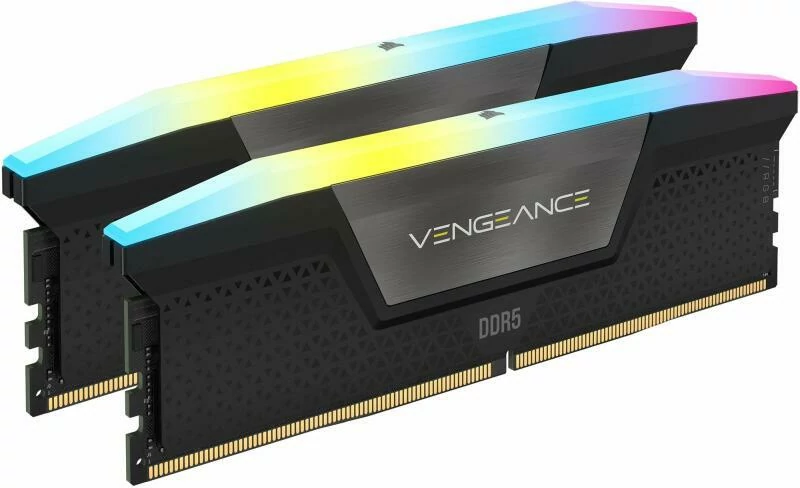 CORSAIR DDR5 6000MHz 64GB (2x32GB) XMP VENGEANCE RGB RAM, fekete