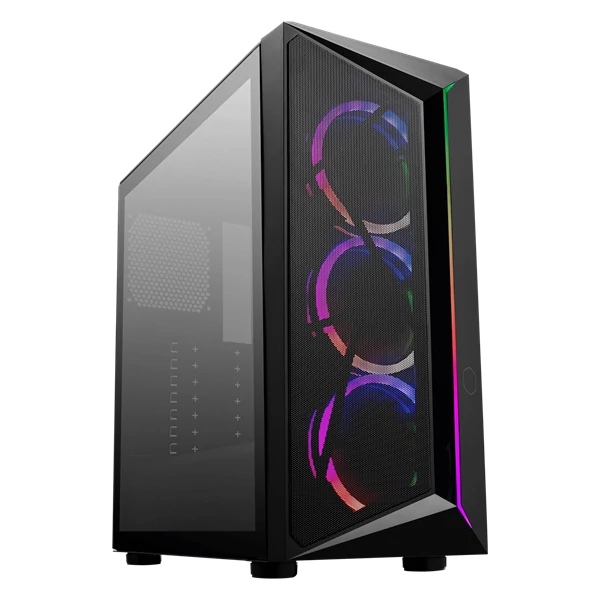 COOLER MASTER Ház Midi ATX CMP 510 ARGB, Tápegység nélkül, Üvegfalú, Fekete