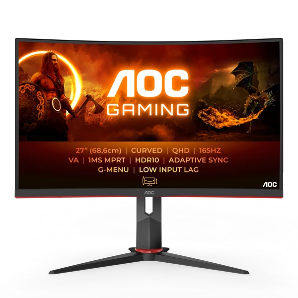 AOC Ívelt Gaming 165Hz VA monitor 27