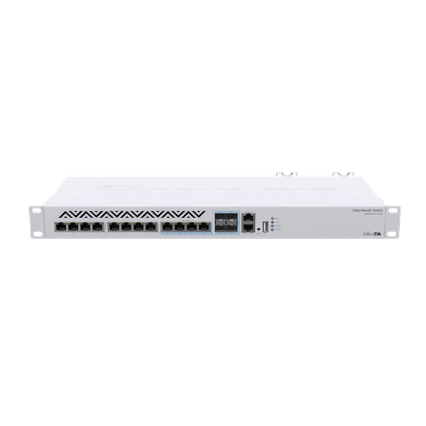 MIKROTIK Cloud Router Switch 1x100Mbps + 8x10Gbps + 4x10Gbps Combo SFP + , Redundáns, Rackes - CRS312-4C + 8XG-RM